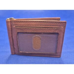 Brown Leather RFID BiFold Money Clip Wallet 4.5x3.5" Handcrafted NEW